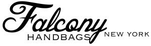 A black and white logo of the company falconys headbags.