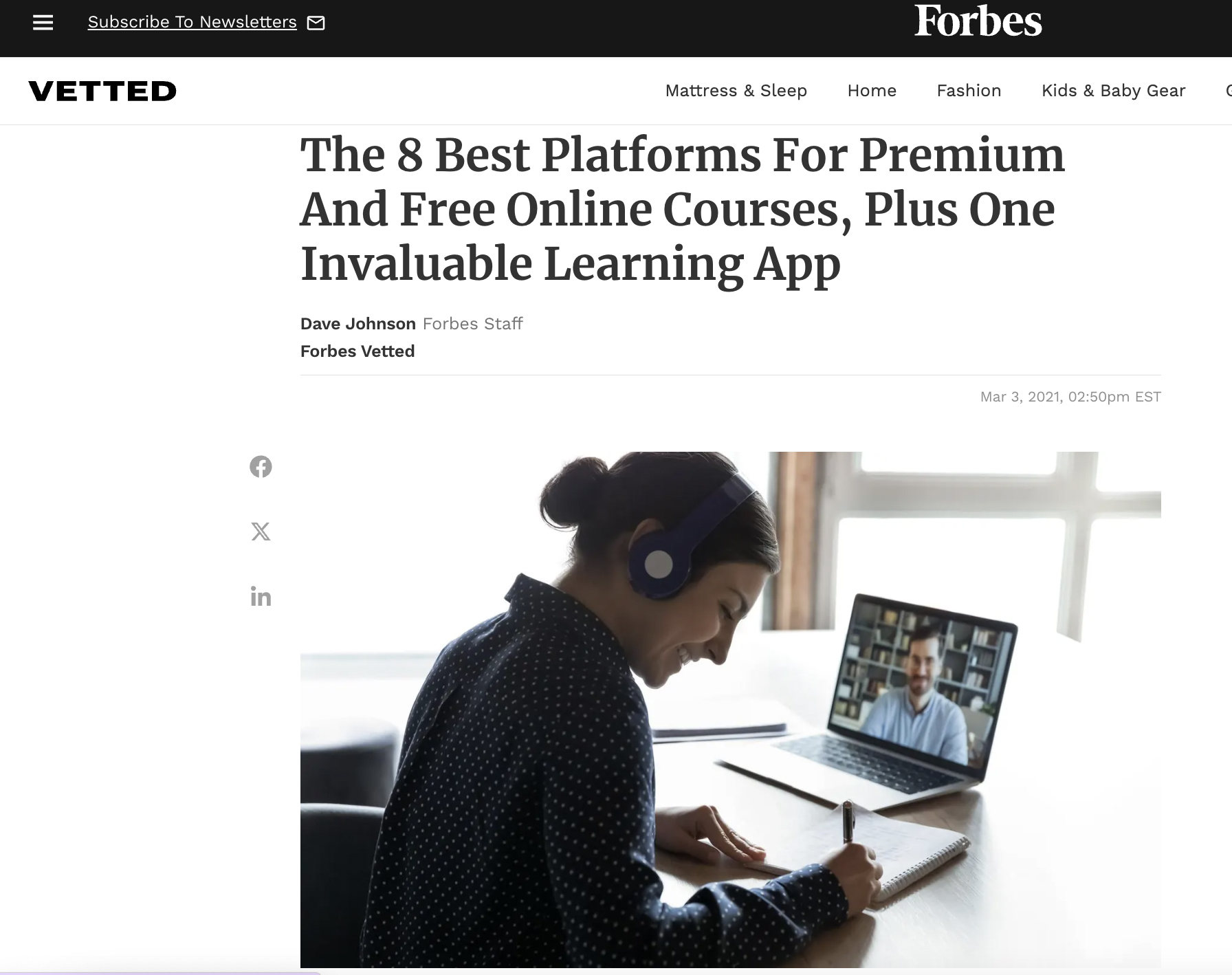 The Great Courses Plus/Wondrium in Forbes