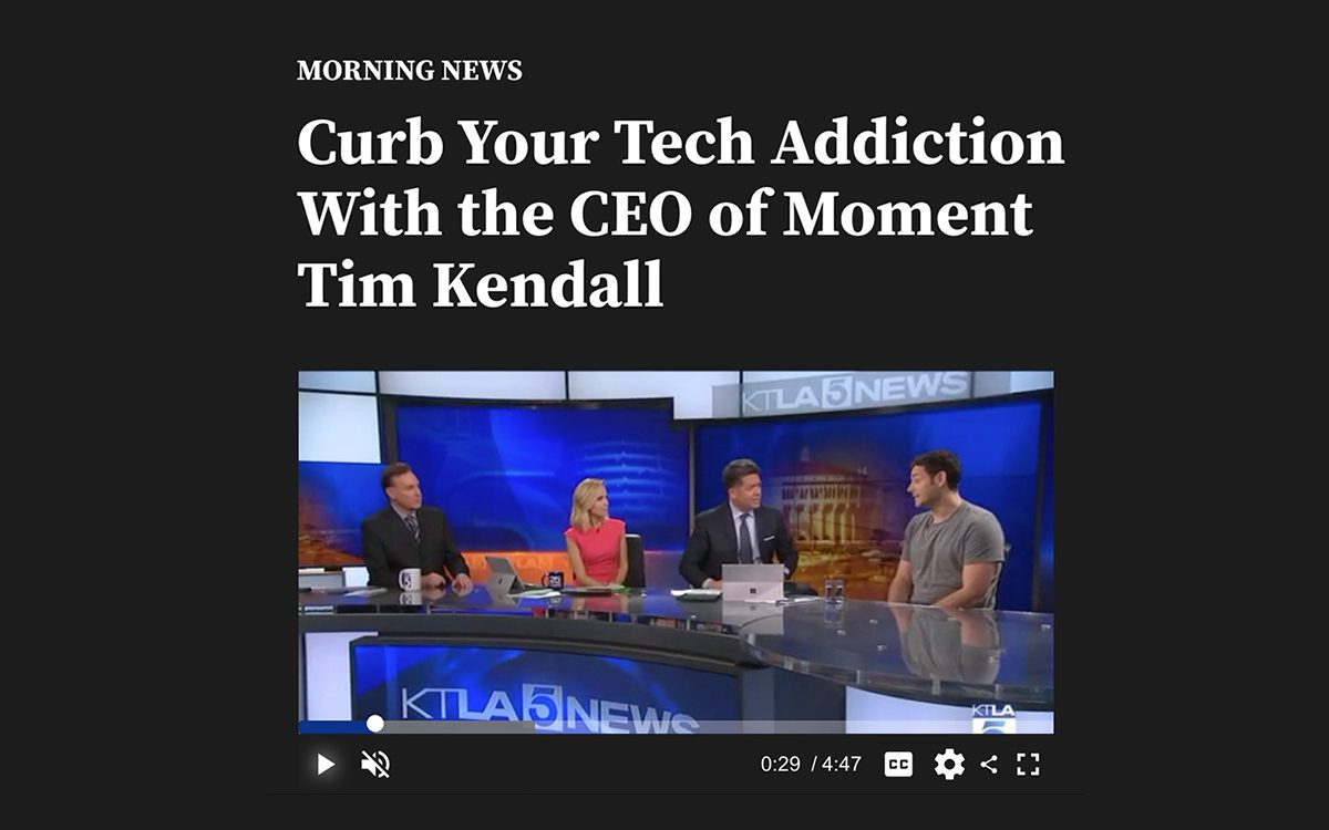 Tim Kendall, Co-Founder of Moment (former President of Pinterest),on KTLA Morning News